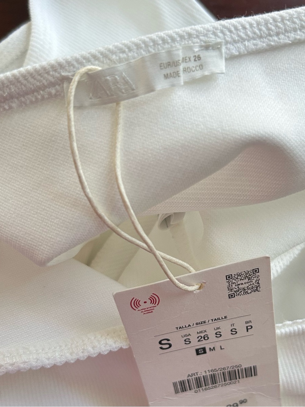 New Zara White Off-Shoulder Ribbed Bodysuit size S - Picture 4 of 5